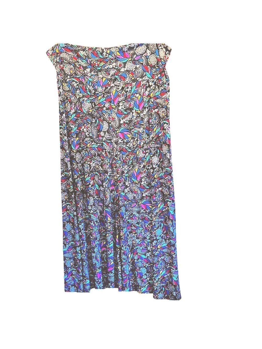 Lularoe Maxi A-Line Skirt w/fold waist band, colorful, SZ 3XL